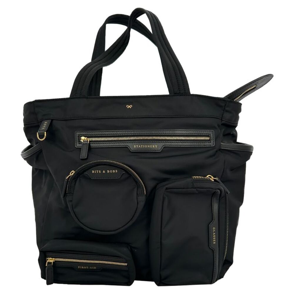 Anya Hindmarch Commuter Tote Bag in Black Nylon